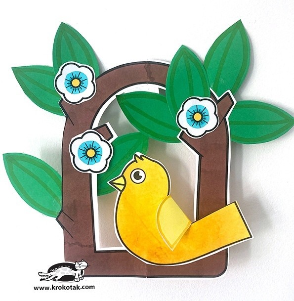 Объёмная аппликация "Весенние деревья" Объёмная аппликация "Весенние деревья"