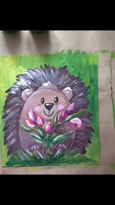 ​Ёжик с цветами