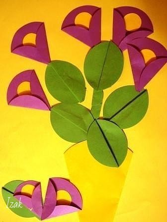 Цветочные аппликации из кругов