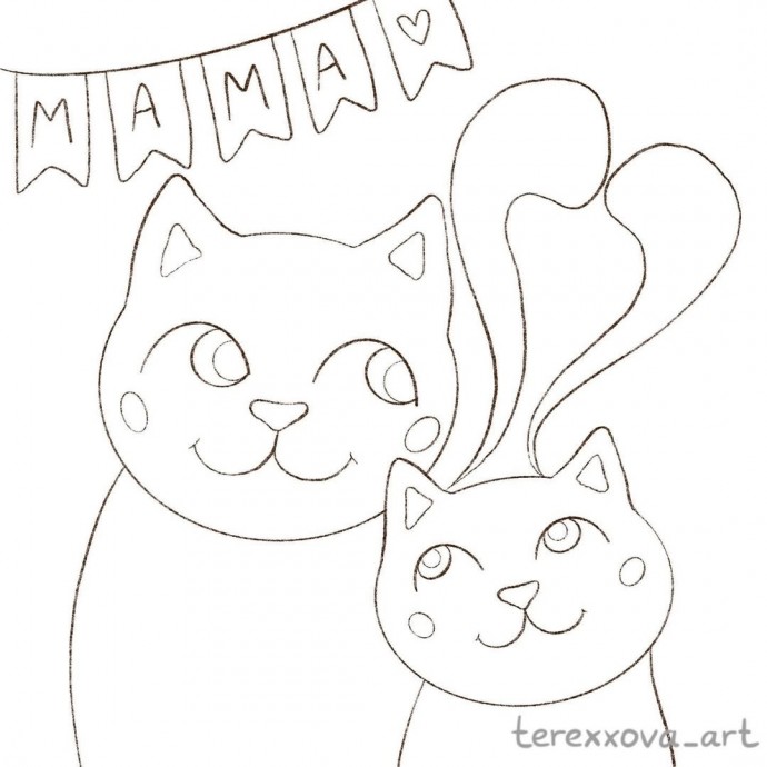 Кошка и котенок Кошка и котенок