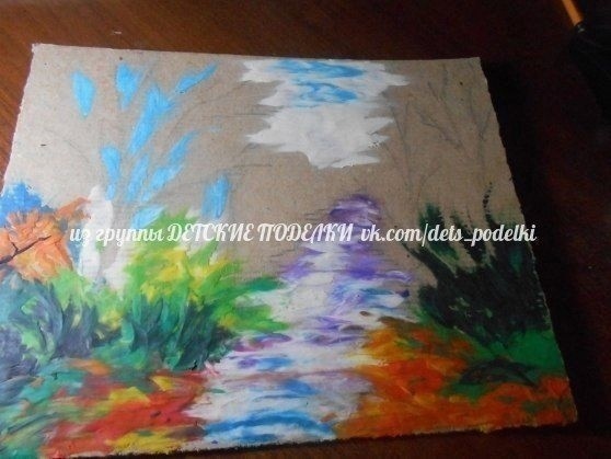 ​Пластилиновая живопись "Осень в лесу"