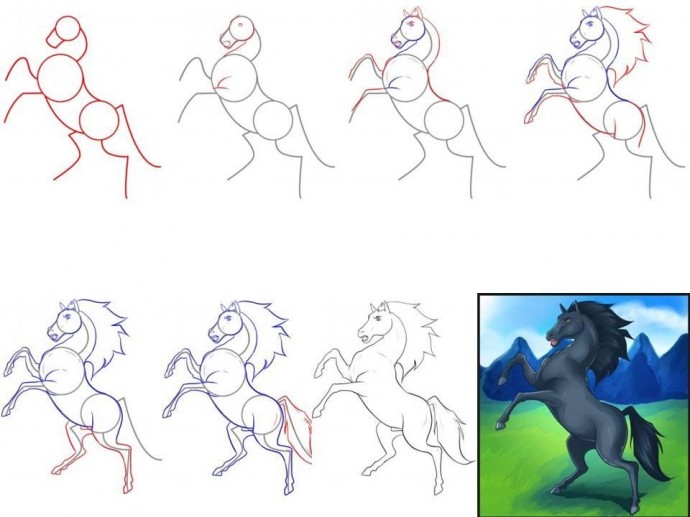 Учимся рисовать лошадок