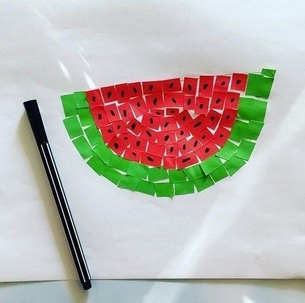 Аппликация "Арбуз" Аппликация "Арбуз"