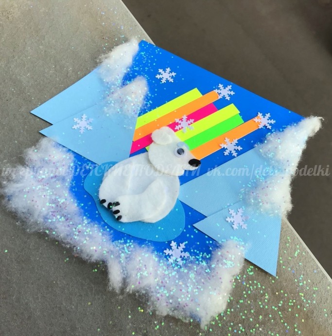 Зимние новогодние поделки: "Умка на севере"
