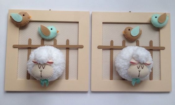 Панно с объёмными овечками: идеи для детского творчества