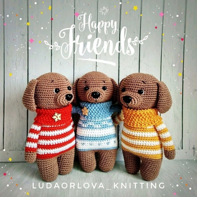 Щеночек из пряжи