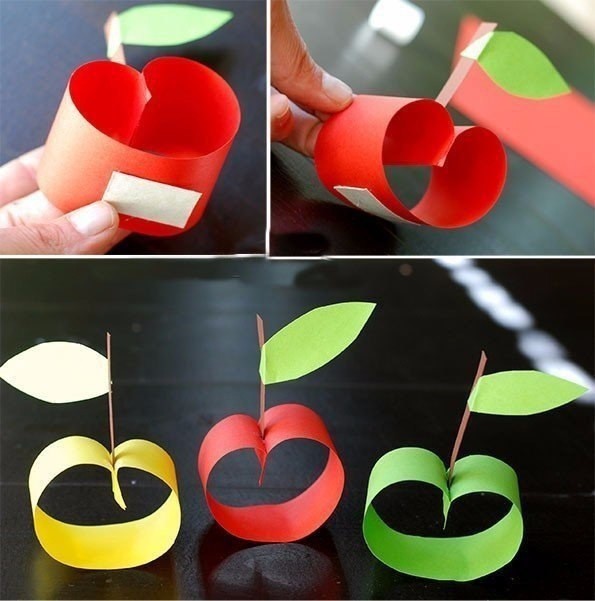 Яблочки из цветной бумаги Яблочки из цветной бумаги