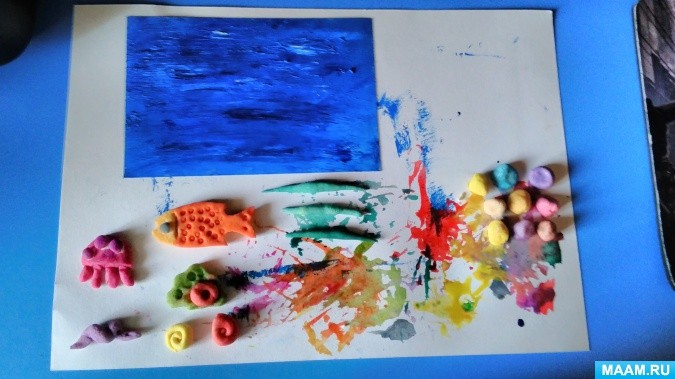 Картина из соленого теста "Мечты о море"