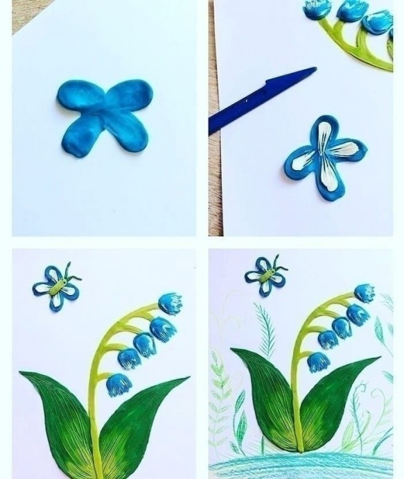 ​Оригинальный способ нарисовать ландыши