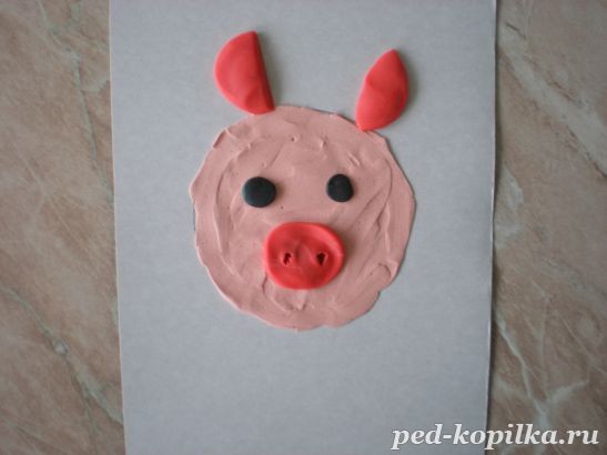 ​Рисование свинки пластилином