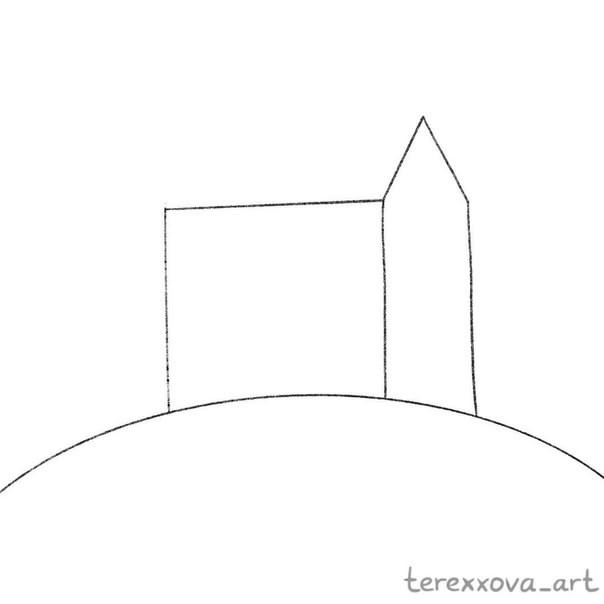 Рисуем домик в снежном лесу Рисуем домик в снежном лесу