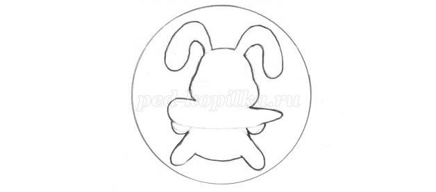 Пластилинография на диске: зайчик, часть 1