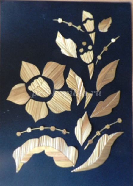 Цветочное панно из соломки детскими руками: часть 2 Цветочное панно из соломки детскими руками: часть 2