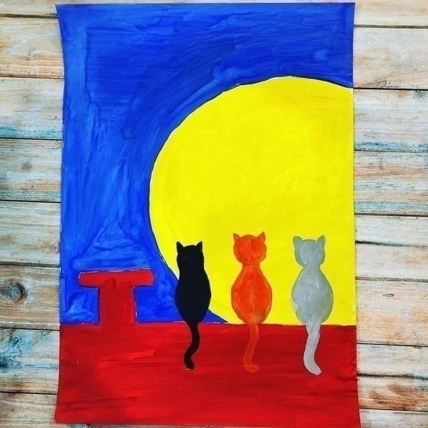 ​Котики и луна