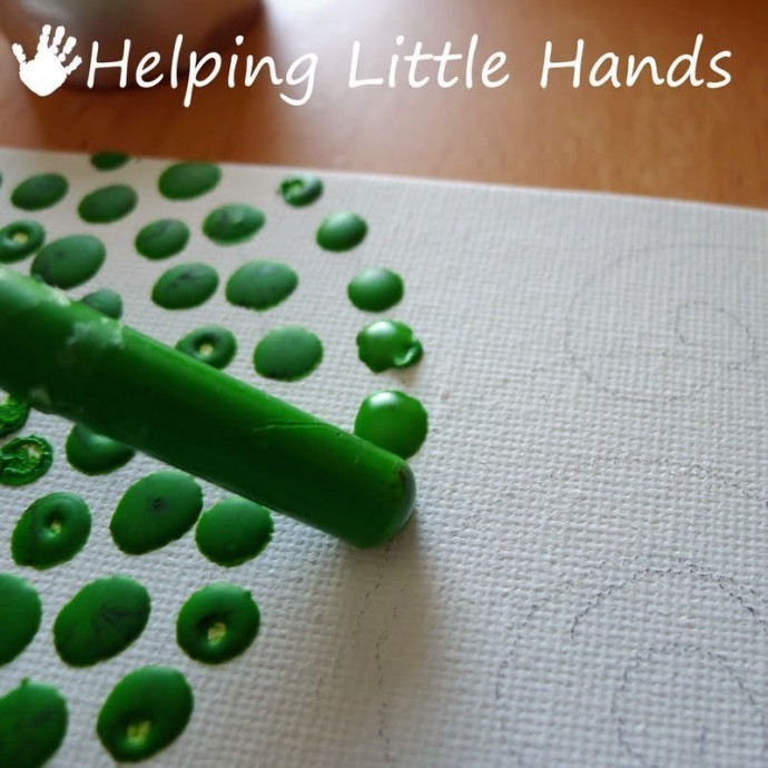 Рисование расплавленными восковыми мелками