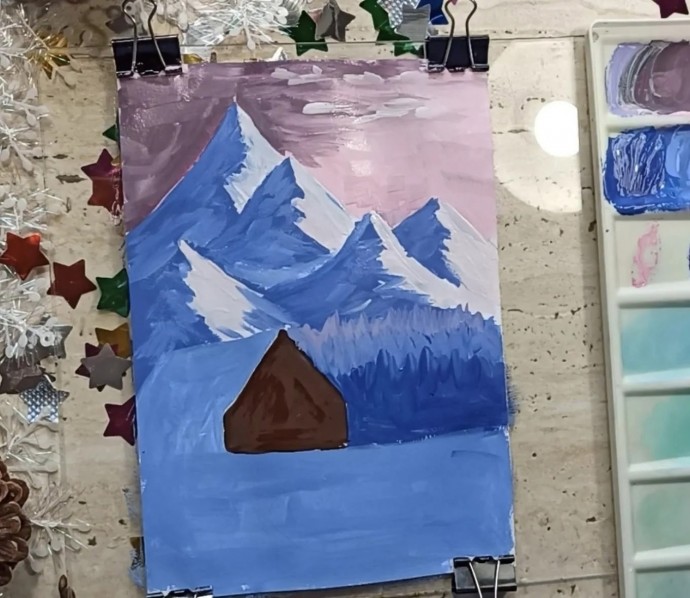 Рисуем снежный пейзаж