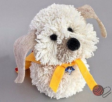 Собачки из помпонов