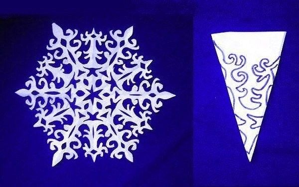 Делаем снежинки по красивым шаблонам Делаем снежинки по красивым шаблонам