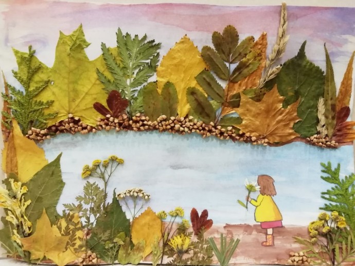 Атмосферные картины из осенних листьев Атмосферные картины из осенних листьев