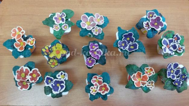 Как сделать цветы фиалки из пластилина Как сделать цветы фиалки из пластилина