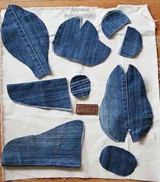 ​Мишки из джинсовой ткани