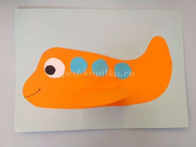 ​Объемная аппликация из бумаги: самолет, часть 2