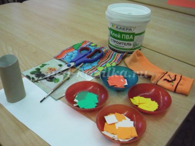 Снеговик из рулончика от туалетной бумаги: часть 1