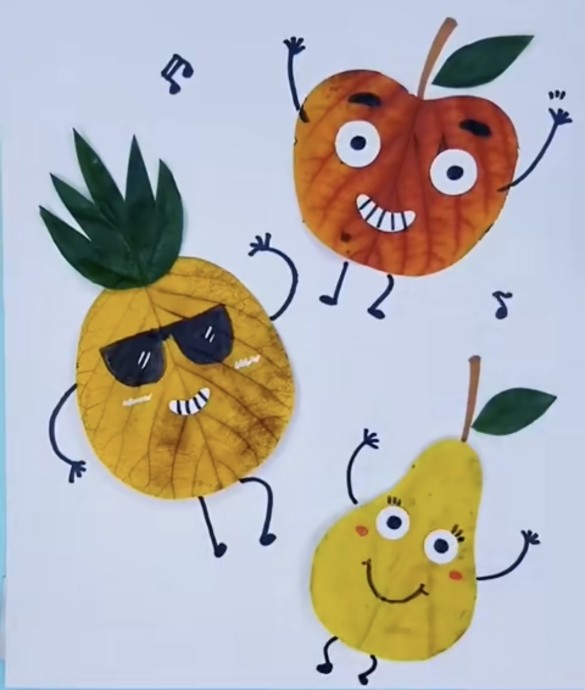 Веселые аппликации с осенними листиками Веселые аппликации с осенними листиками