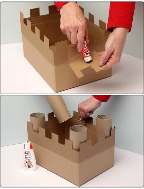 Замок из картонной коробки