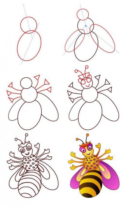 ​Рисуем с детьми пчёлку-красавицу