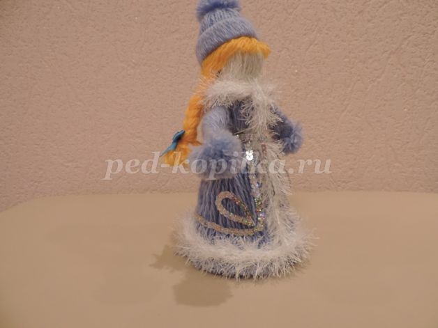 Снегурочка из ниток: новогодний мастер-класс, часть 5