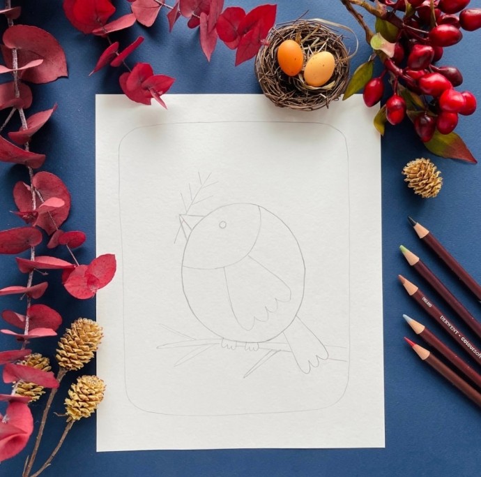 Рисуем снегиря