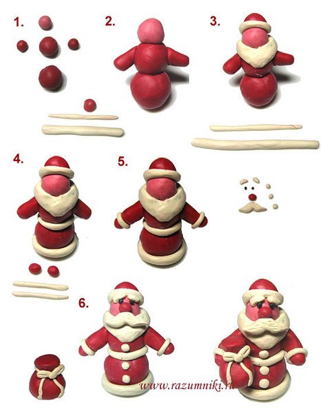 Чудесные новогодние поделки из пластилина Чудесные новогодние поделки из пластилина