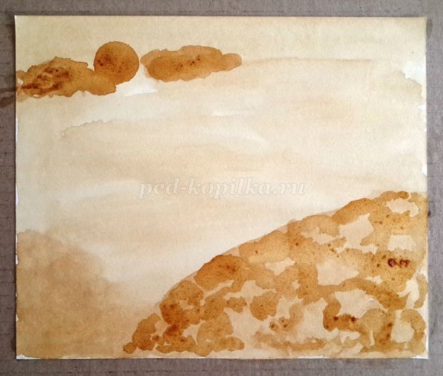 Горный пейзаж в технике гризайль: часть 1