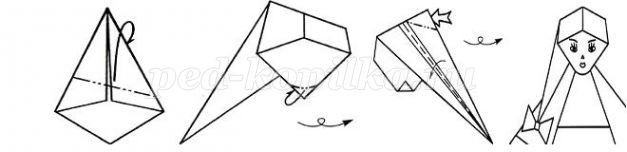 Новогодняя открытка из бумаги в технике оригами: часть 4 Новогодняя открытка из бумаги в технике оригами: часть 4