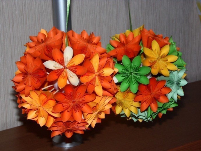 Цветочные шары-оригами