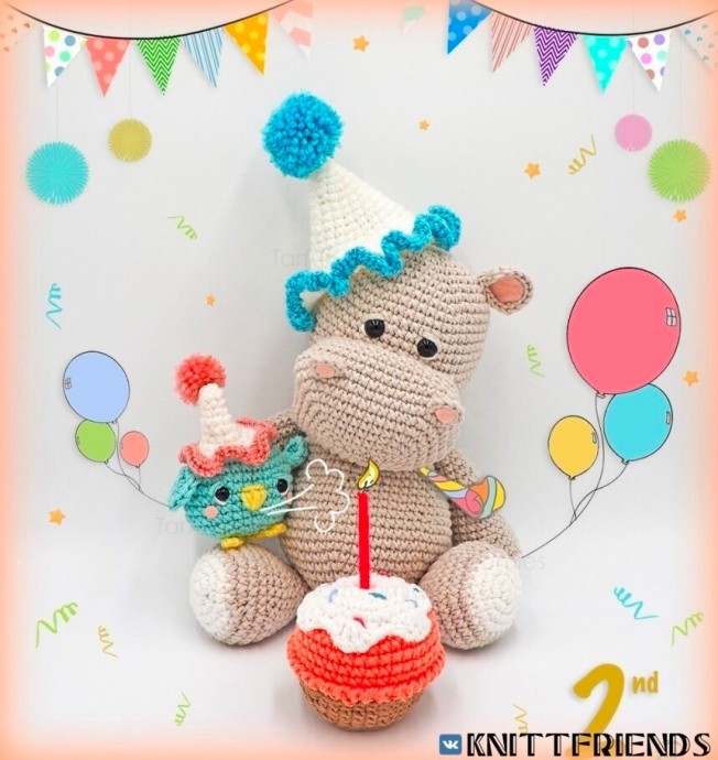 Бегемотик из пряжи