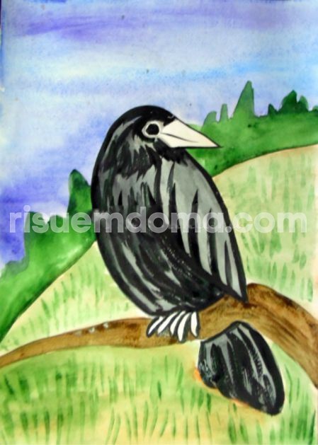 Рисуем с детьми ворону Рисуем с детьми ворону