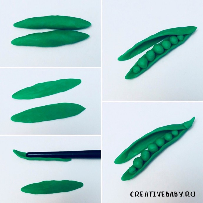 Лепим овощи из пластилина