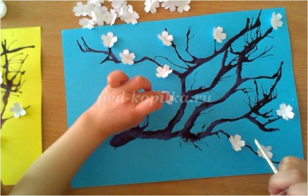 ​Рисование в нетрадиционной технике + полуобъёмная аппликация: часть 2