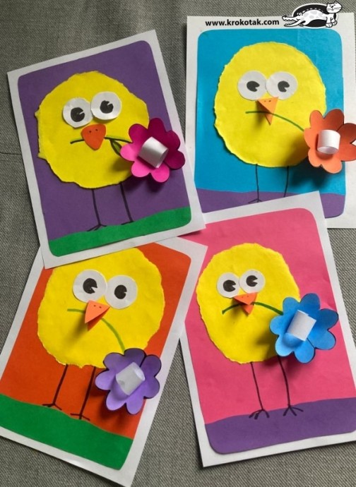 Цыпленок в интересной технике Цыпленок в интересной технике