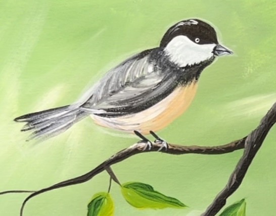 ​Птичка на ветке с яблоками