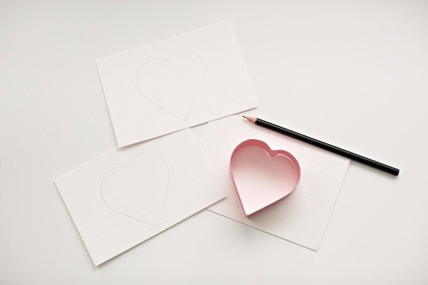 ​Делаем открытки-карточки с сердечками