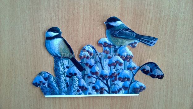 Картина в технике объёмный декупаж на тему: зима Картина в технике объёмный декупаж на тему: зима