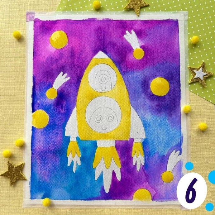 Рисуем ракету в космосе