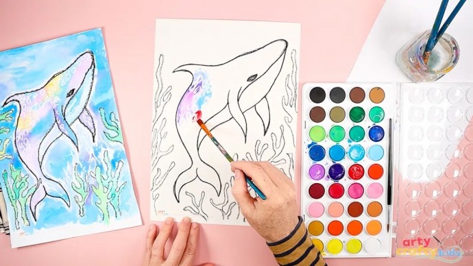 ​Рисуем с детьми китовую акулу