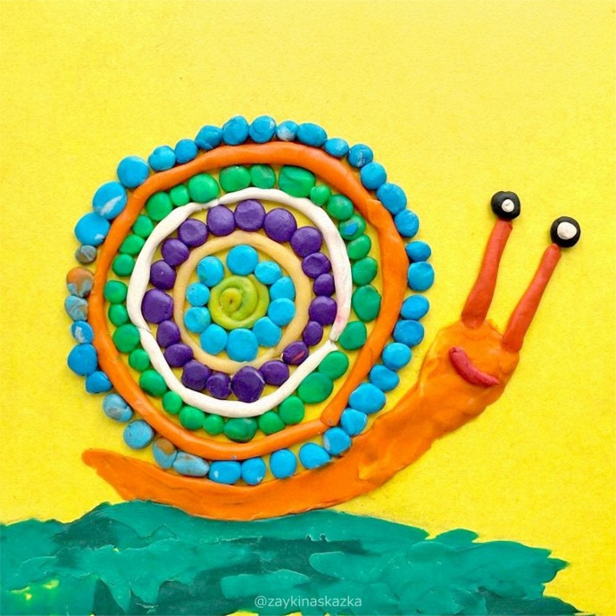 Улитки из пластилина: идеи для детского творчества