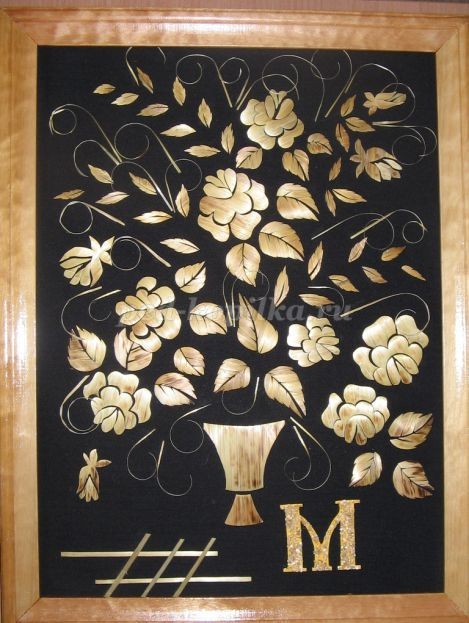 Цветочное панно из соломки детскими руками: часть 2 Цветочное панно из соломки детскими руками: часть 2