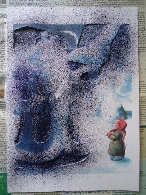 ​Мастер-класс по рисованию: набрызг "Морозко", часть 2