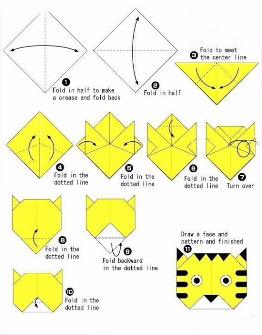 Как сложить оригами и получить 10 зверушек